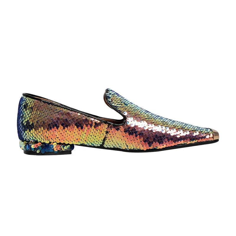 Hala Gold Sequin Flats