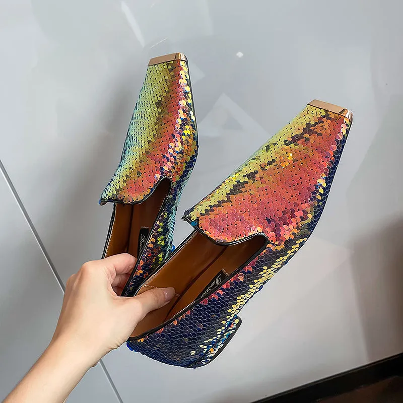 Hala Gold Sequin Flats