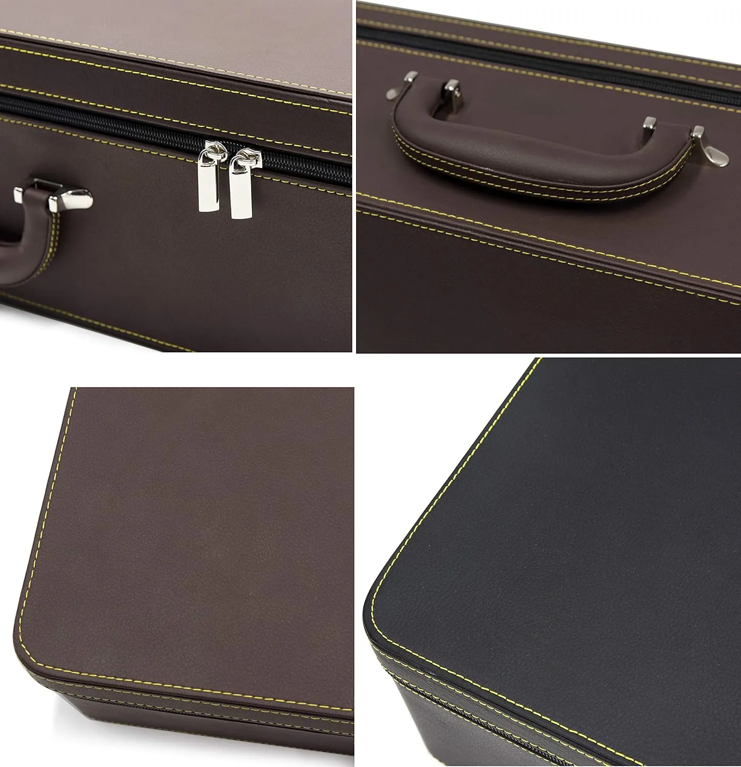 Jewelry Box Carriable Large Commercial Organizer Faux-Leather Accessory Case Storage with Trays Gift for Women Girls(XL6-BK)