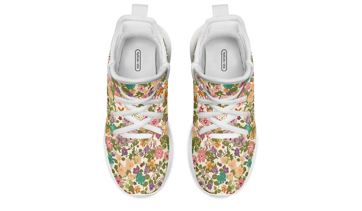Kids Shoes Sneakers Mixed Flowers Pattern