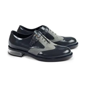 Mauri Designer Shoes 4781 Men's Calf-skin Leather & Suede Grey Oxfords (MA4509)