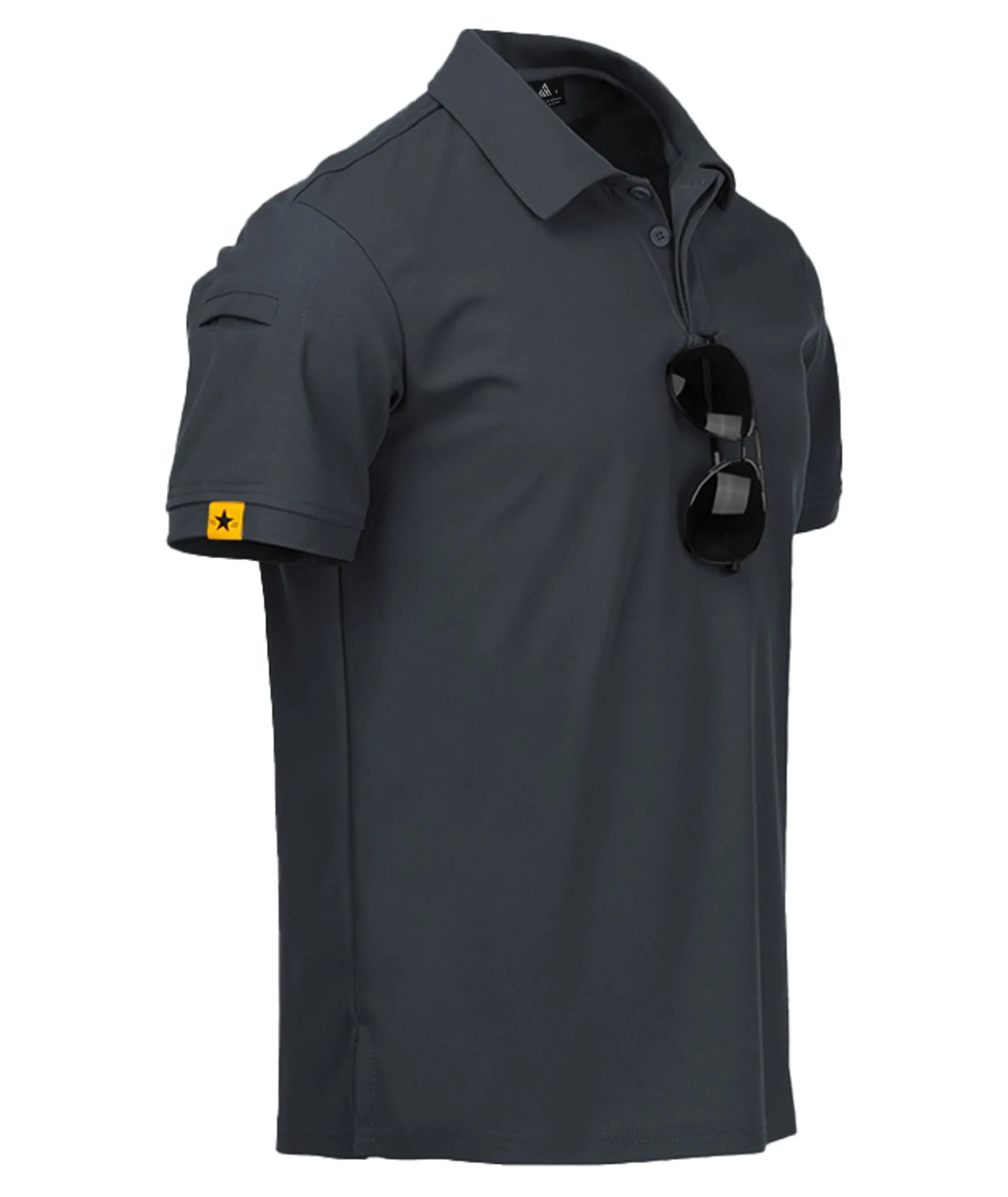 Men's Button Up Solid Color Dri Fit Golf Polo Shirt-ZPK011132