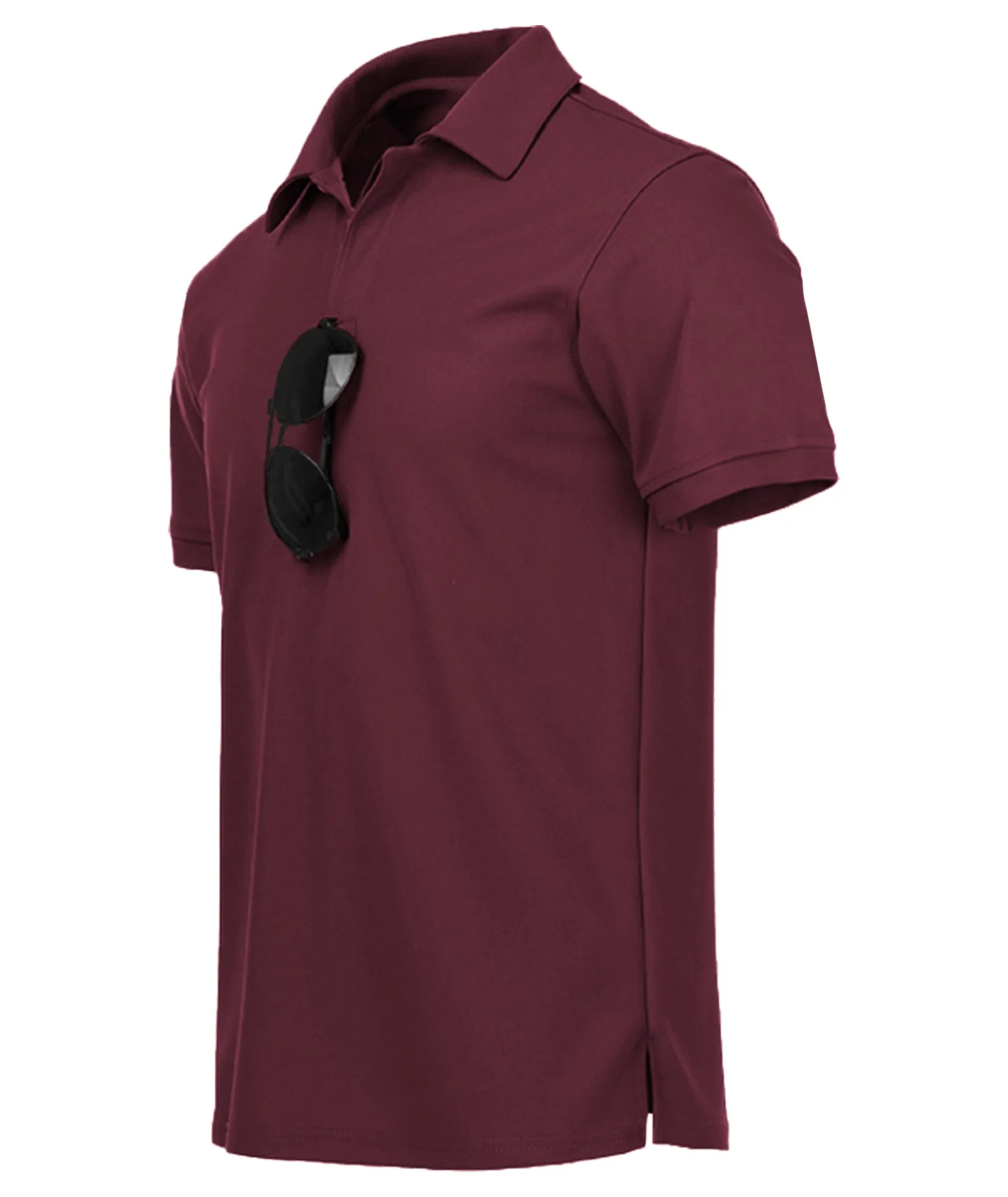 Men's Button Up Solid Color Dri Fit Golf Polo Shirt-ZPK011132