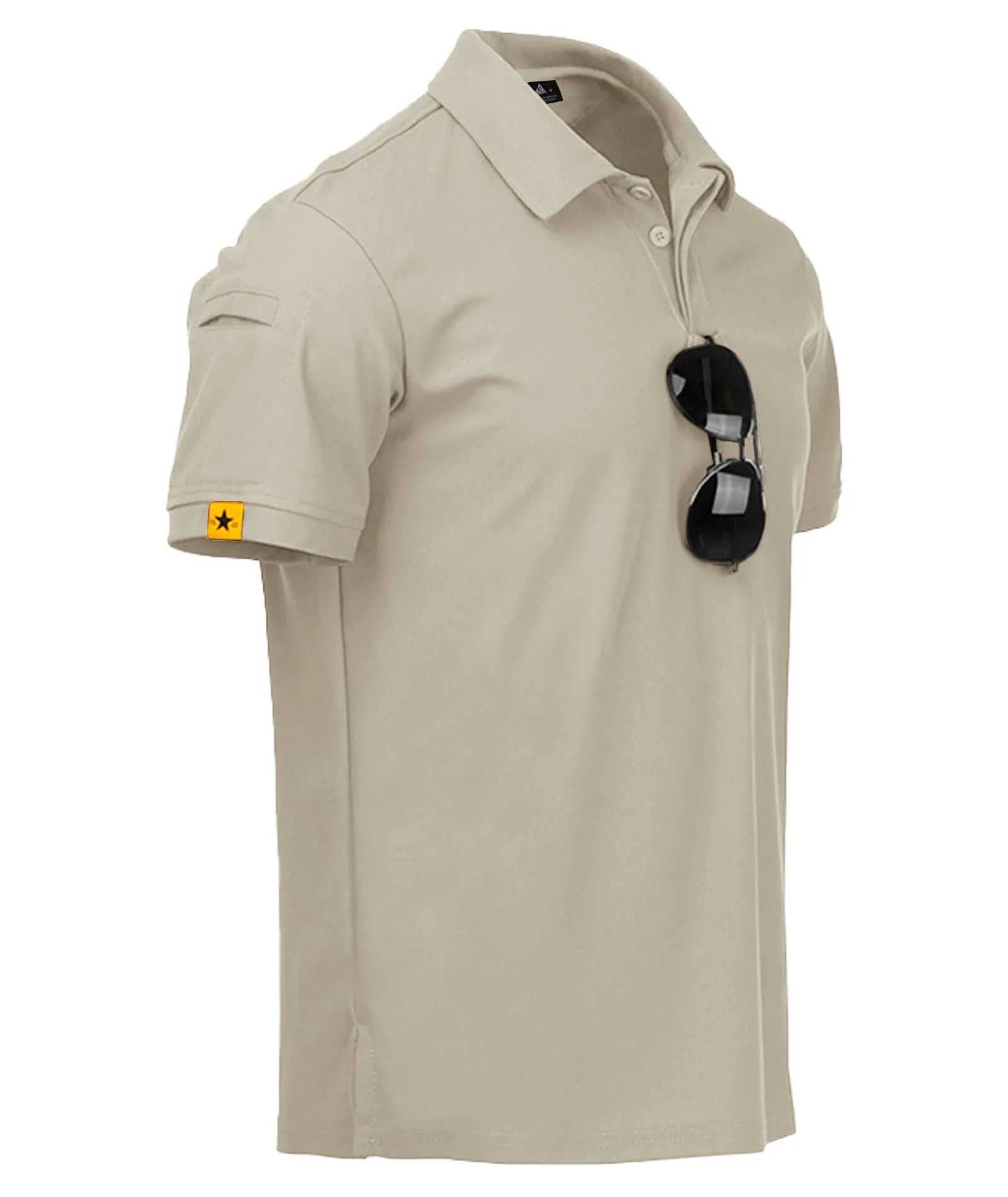 Men's Button Up Solid Color Dri Fit Golf Polo Shirt-ZPK011132