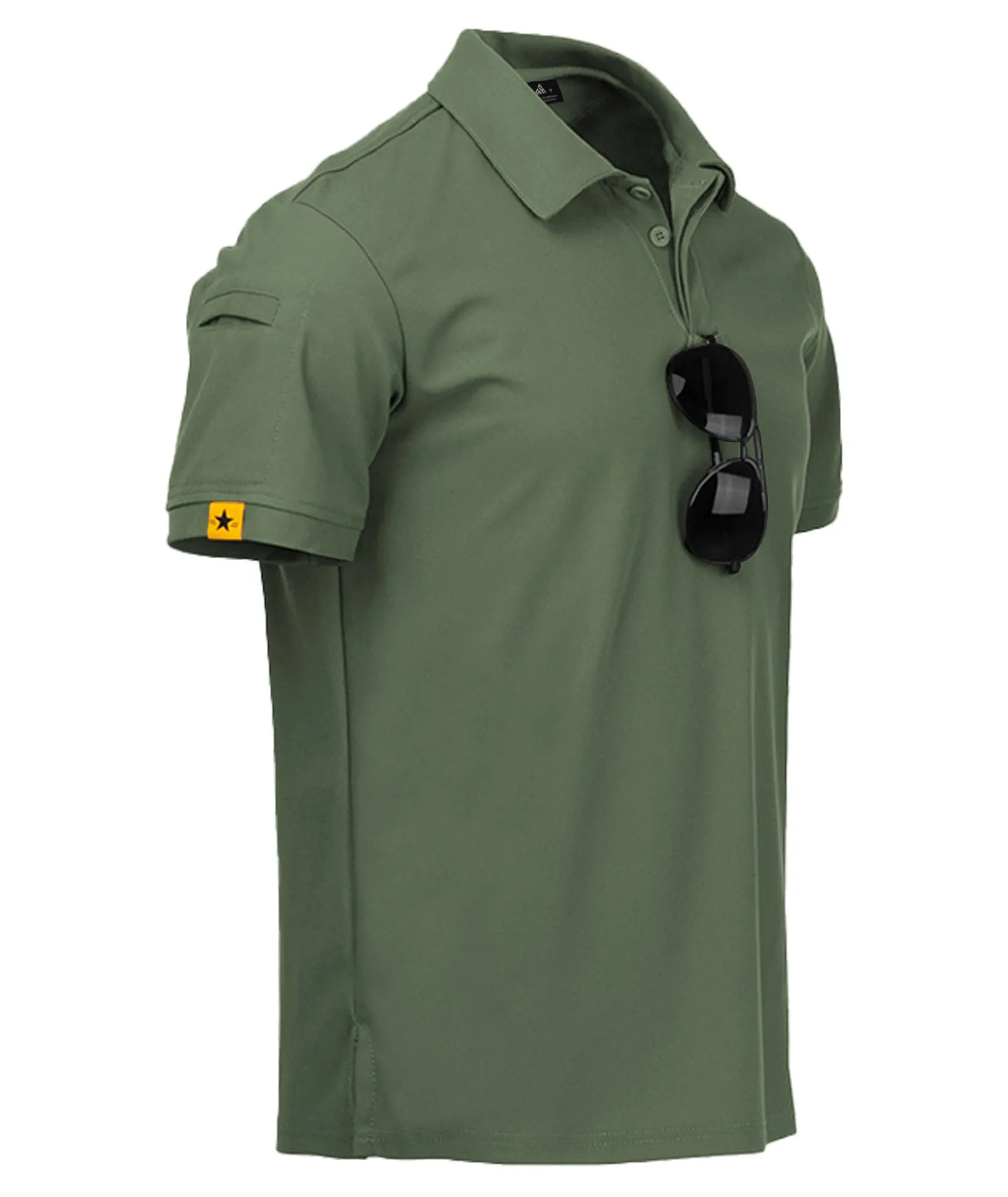 Men's Button Up Solid Color Dri Fit Golf Polo Shirt-ZPK011132