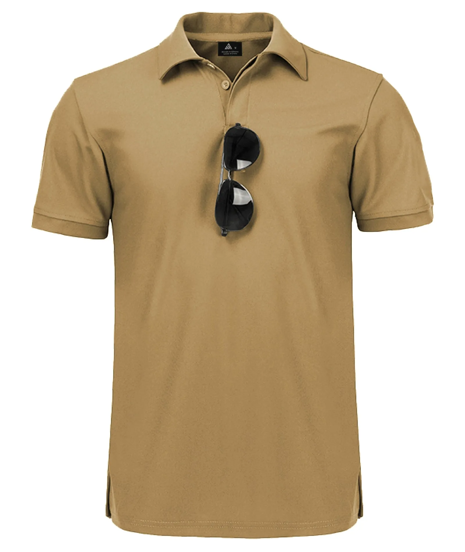 Men's Button Up Solid Color Dri Fit Golf Polo Shirt-ZPK011132