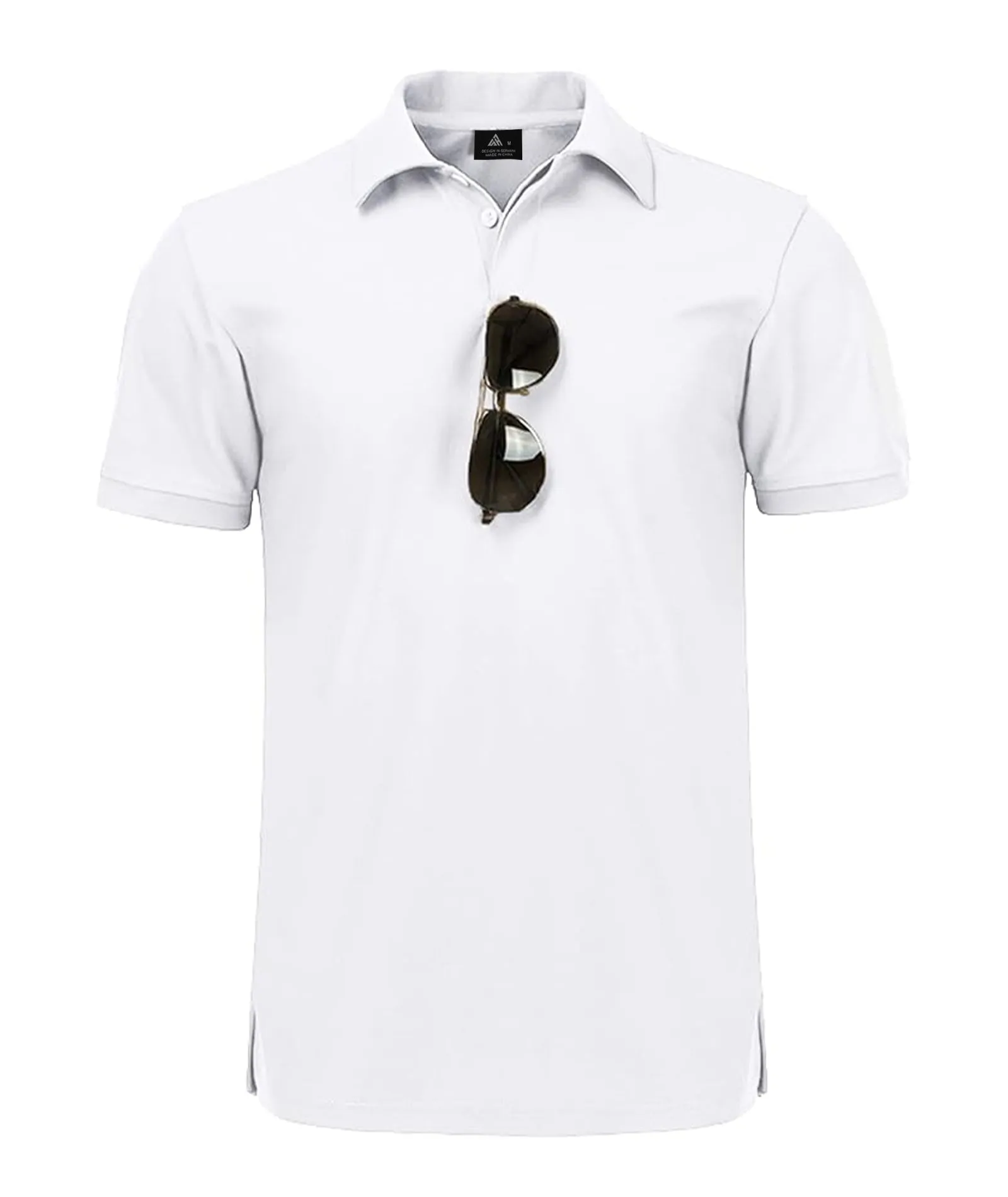 Men's Button Up Solid Color Dri Fit Golf Polo Shirt-ZPK011132