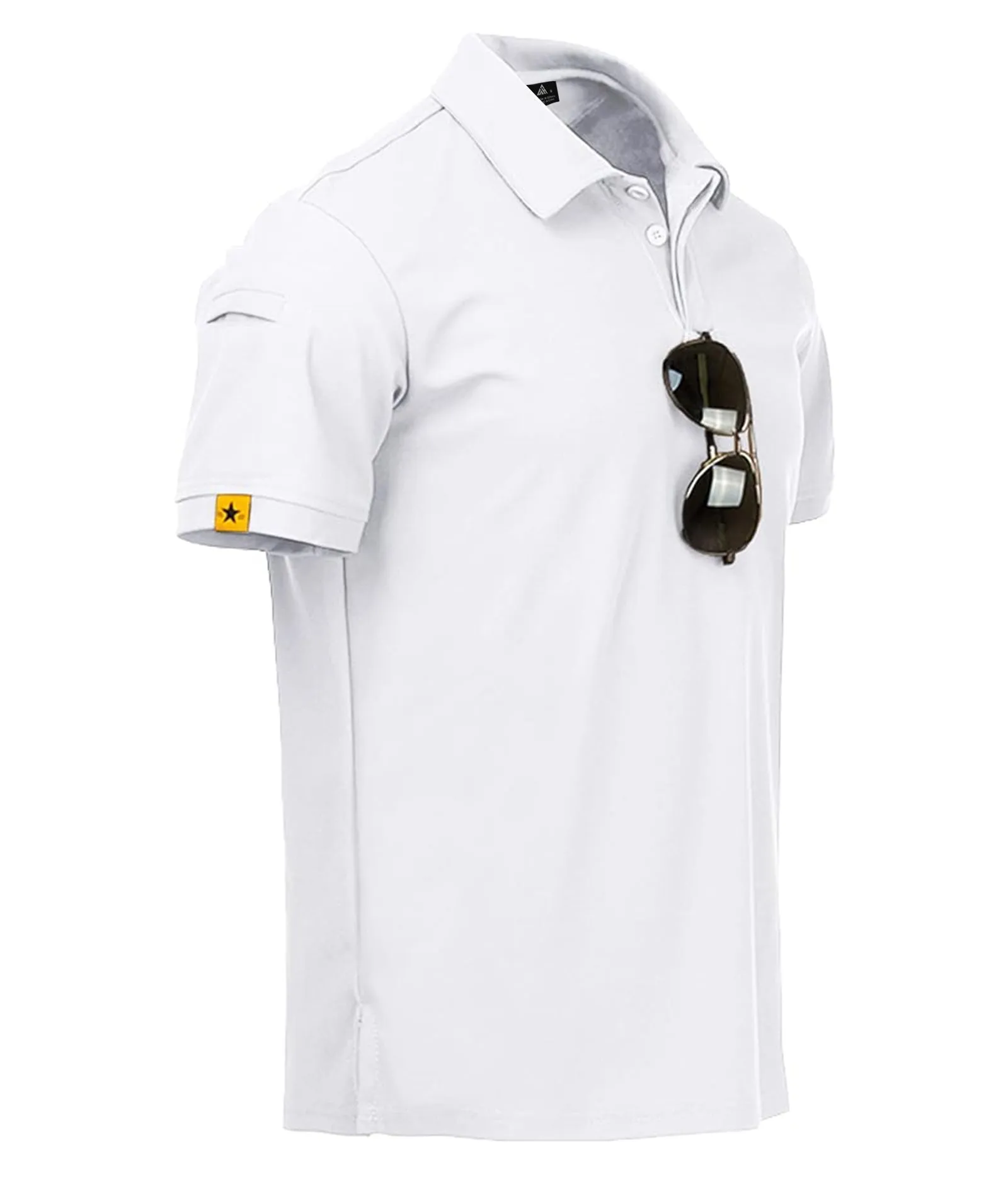 Men's Button Up Solid Color Dri Fit Golf Polo Shirt-ZPK011132