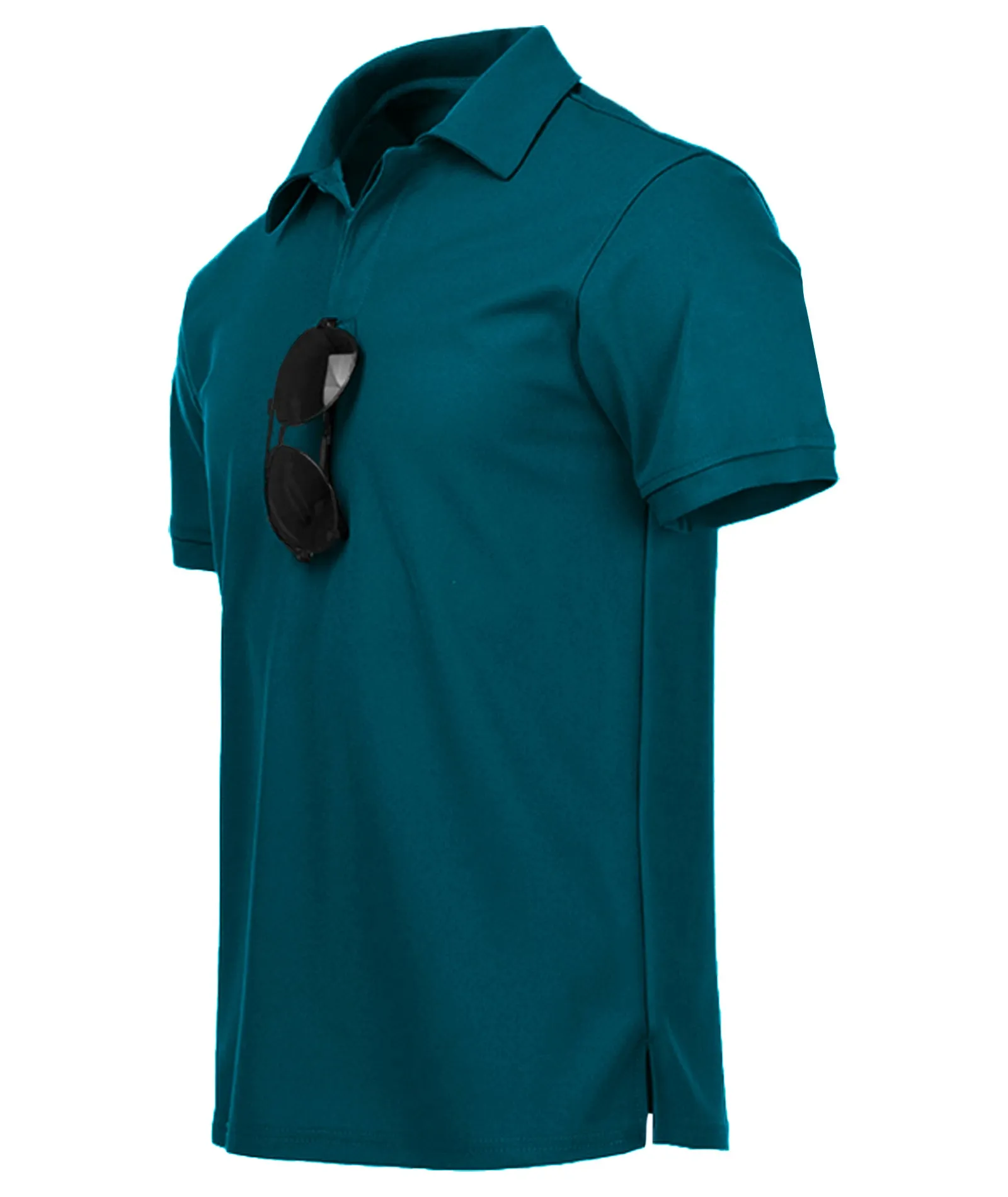Men's Button Up Solid Color Dri Fit Golf Polo Shirt-ZPK011132