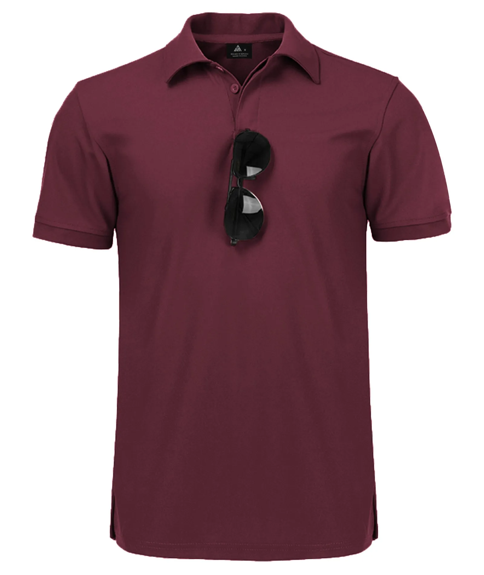 Men's Button Up Solid Color Dri Fit Golf Polo Shirt-ZPK011132