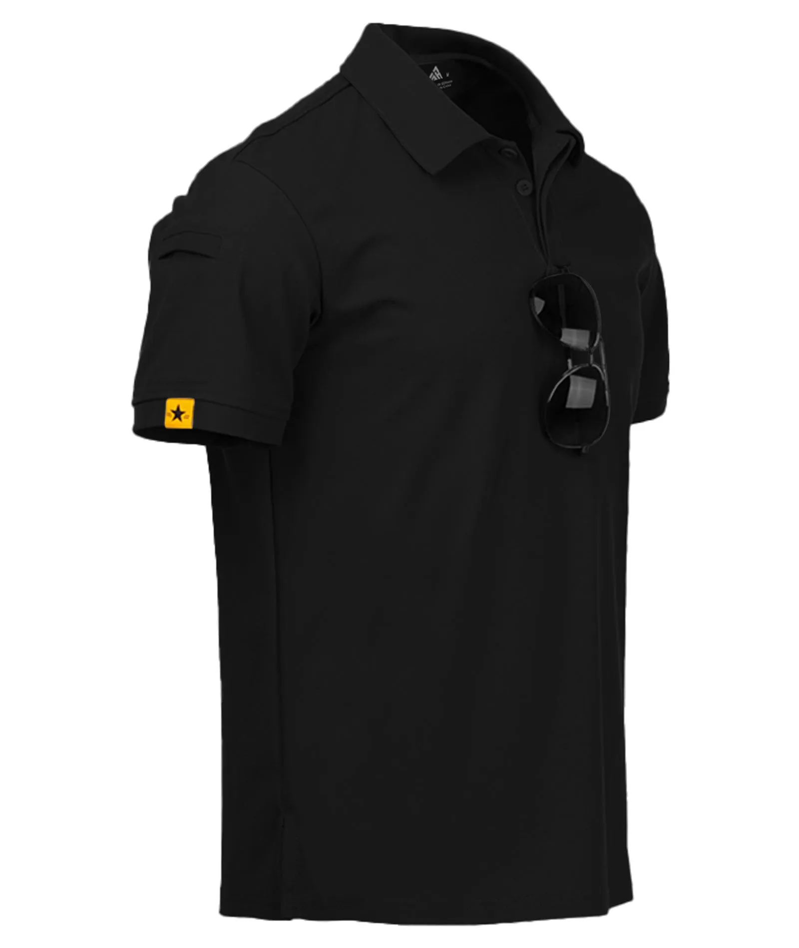Men's Button Up Solid Color Dri Fit Golf Polo Shirt-ZPK011132
