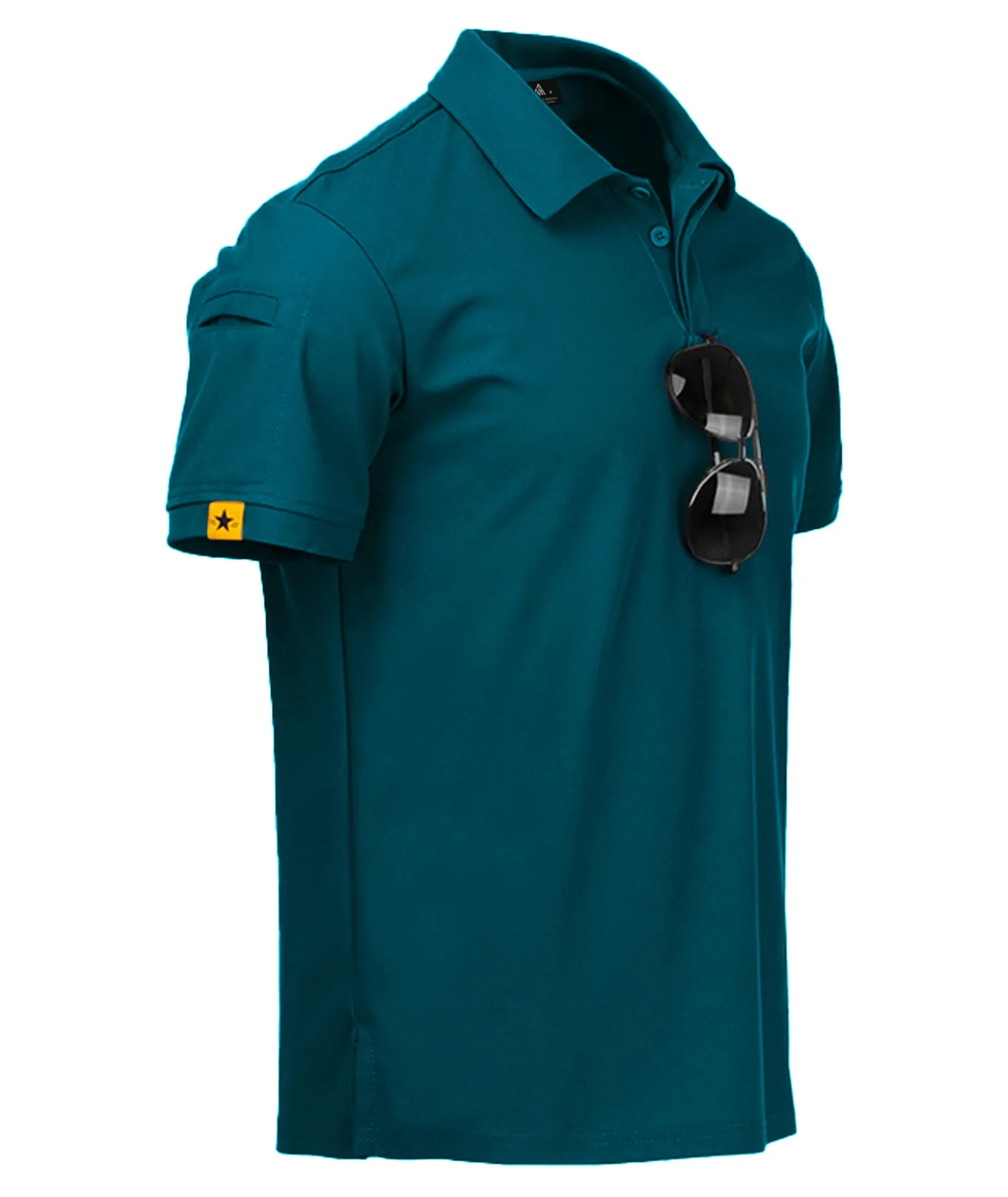 Men's Button Up Solid Color Dri Fit Golf Polo Shirt-ZPK011132
