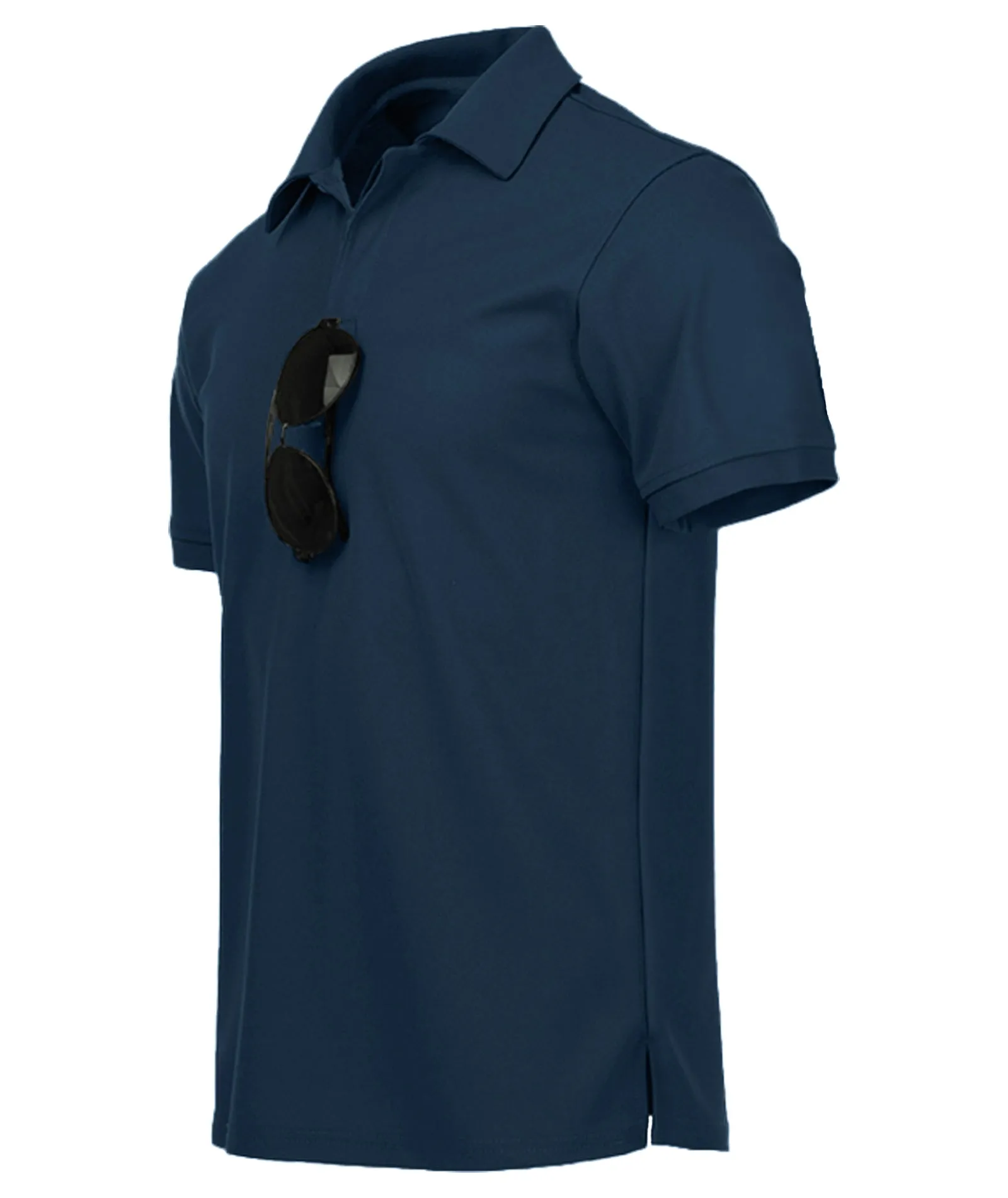 Men's Button Up Solid Color Dri Fit Golf Polo Shirt-ZPK011132