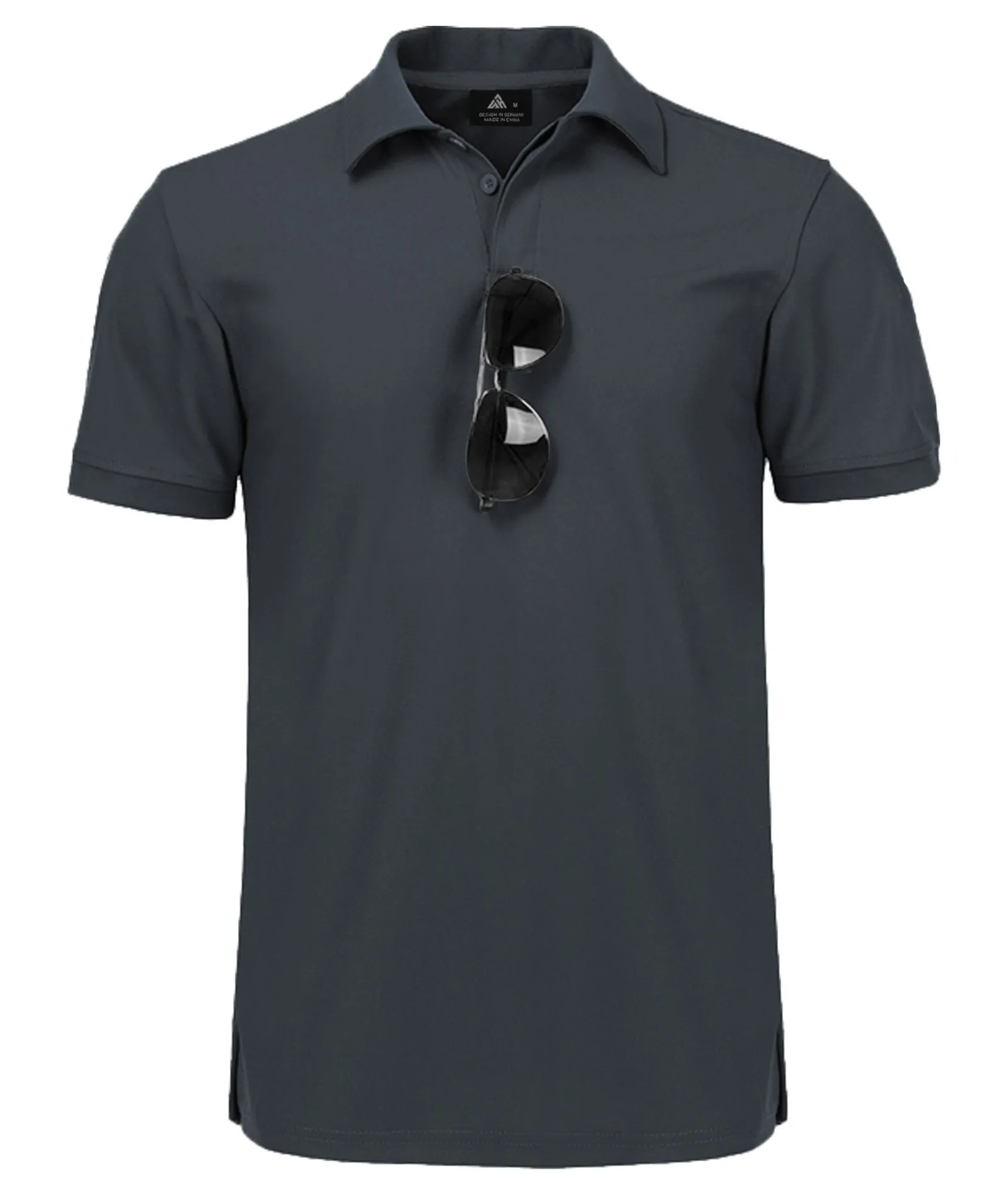 Men's Button Up Solid Color Dri Fit Golf Polo Shirt-ZPK011132