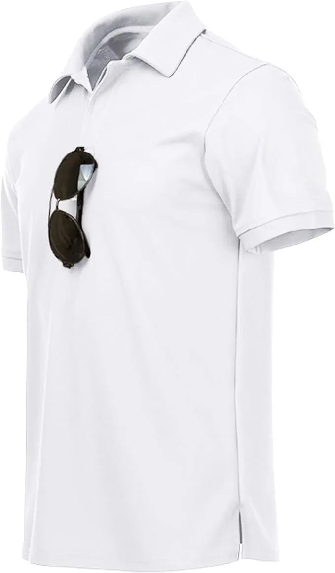 Men's Button Up Solid Color Dri Fit Golf Polo Shirt-ZPK011132