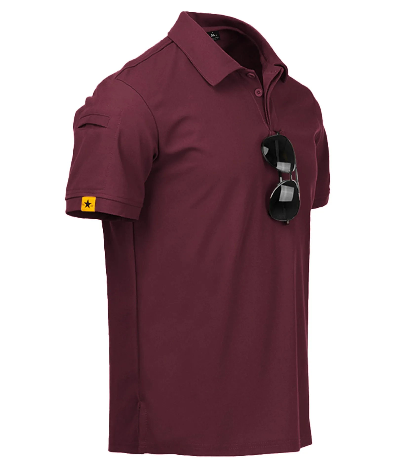 Men's Button Up Solid Color Dri Fit Golf Polo Shirt-ZPK011132