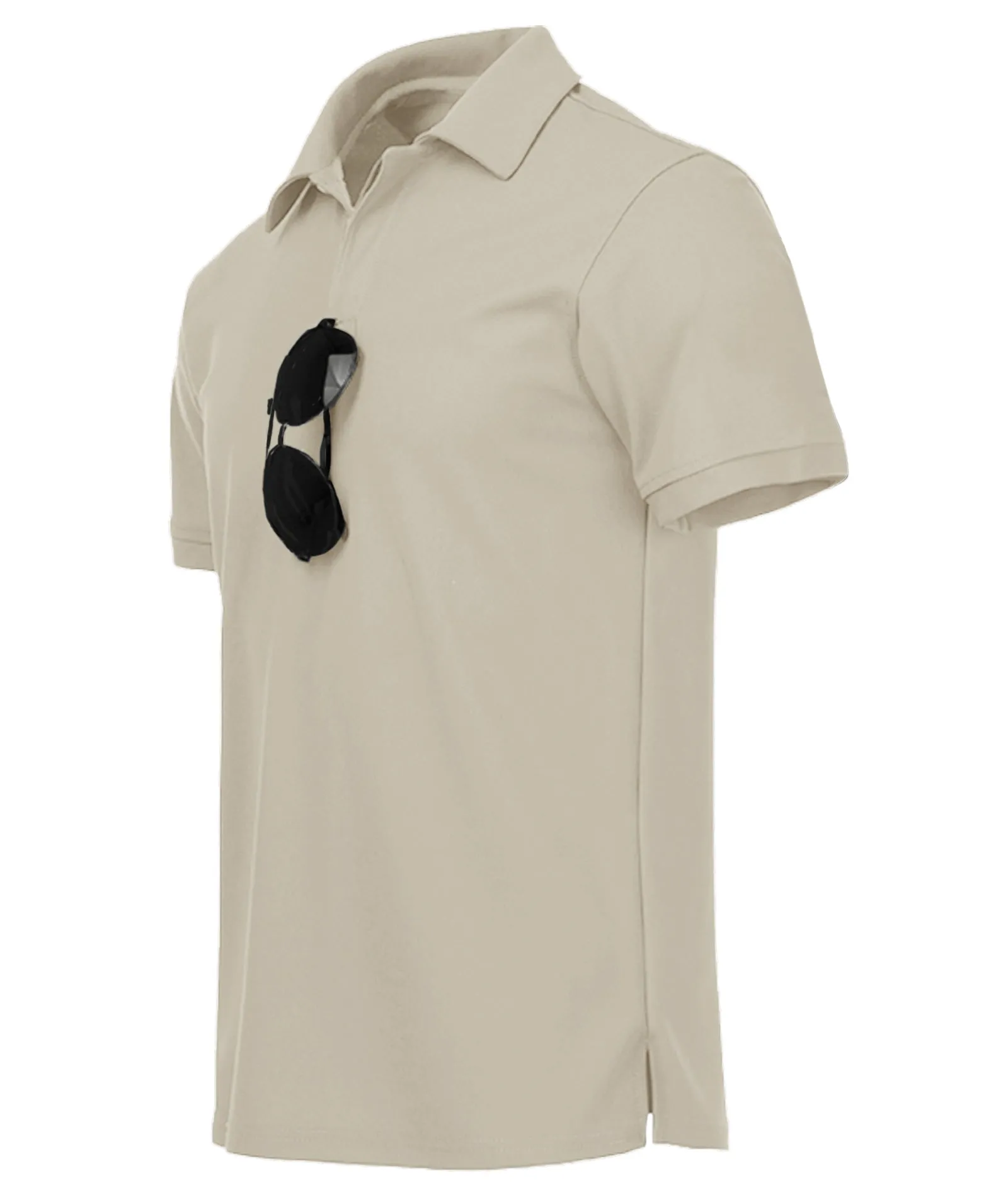 Men's Button Up Solid Color Dri Fit Golf Polo Shirt-ZPK011132