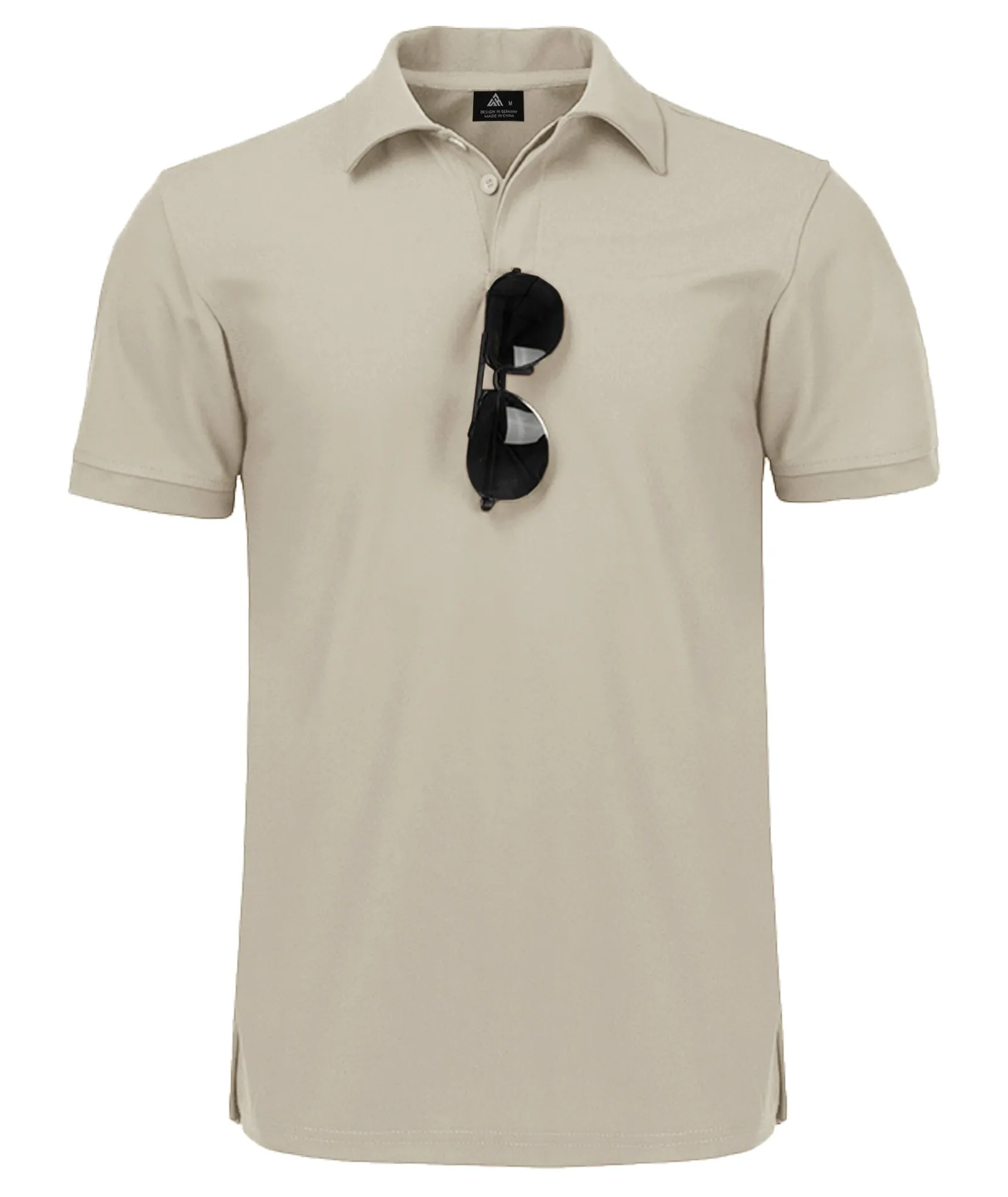 Men's Button Up Solid Color Dri Fit Golf Polo Shirt-ZPK011132