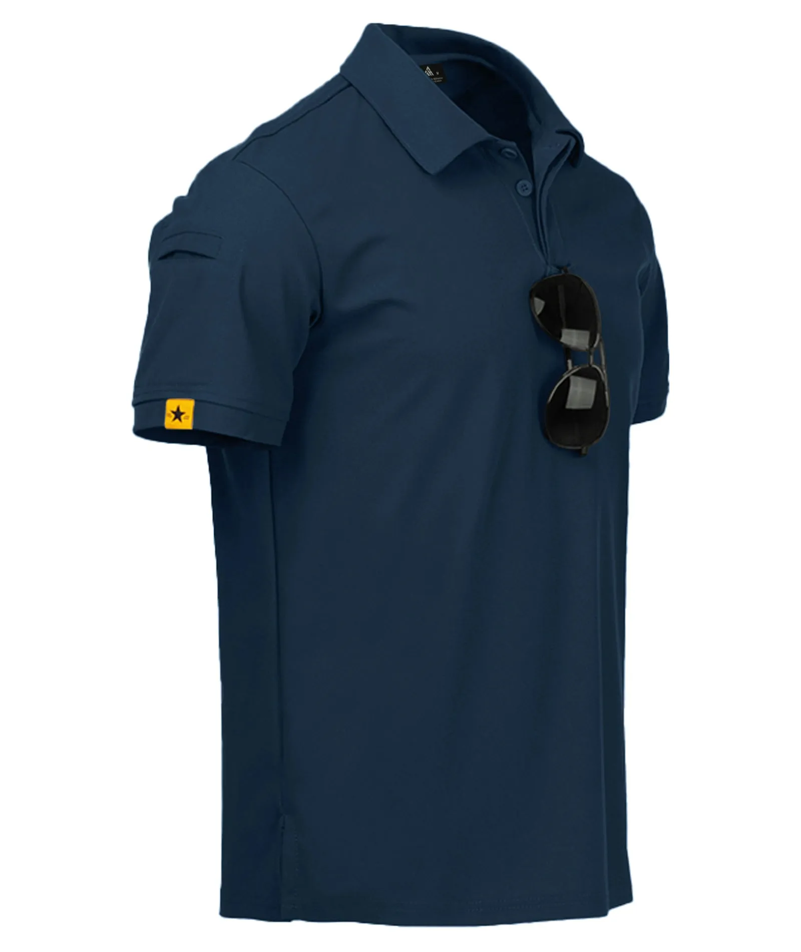 Men's Button Up Solid Color Dri Fit Golf Polo Shirt-ZPK011132