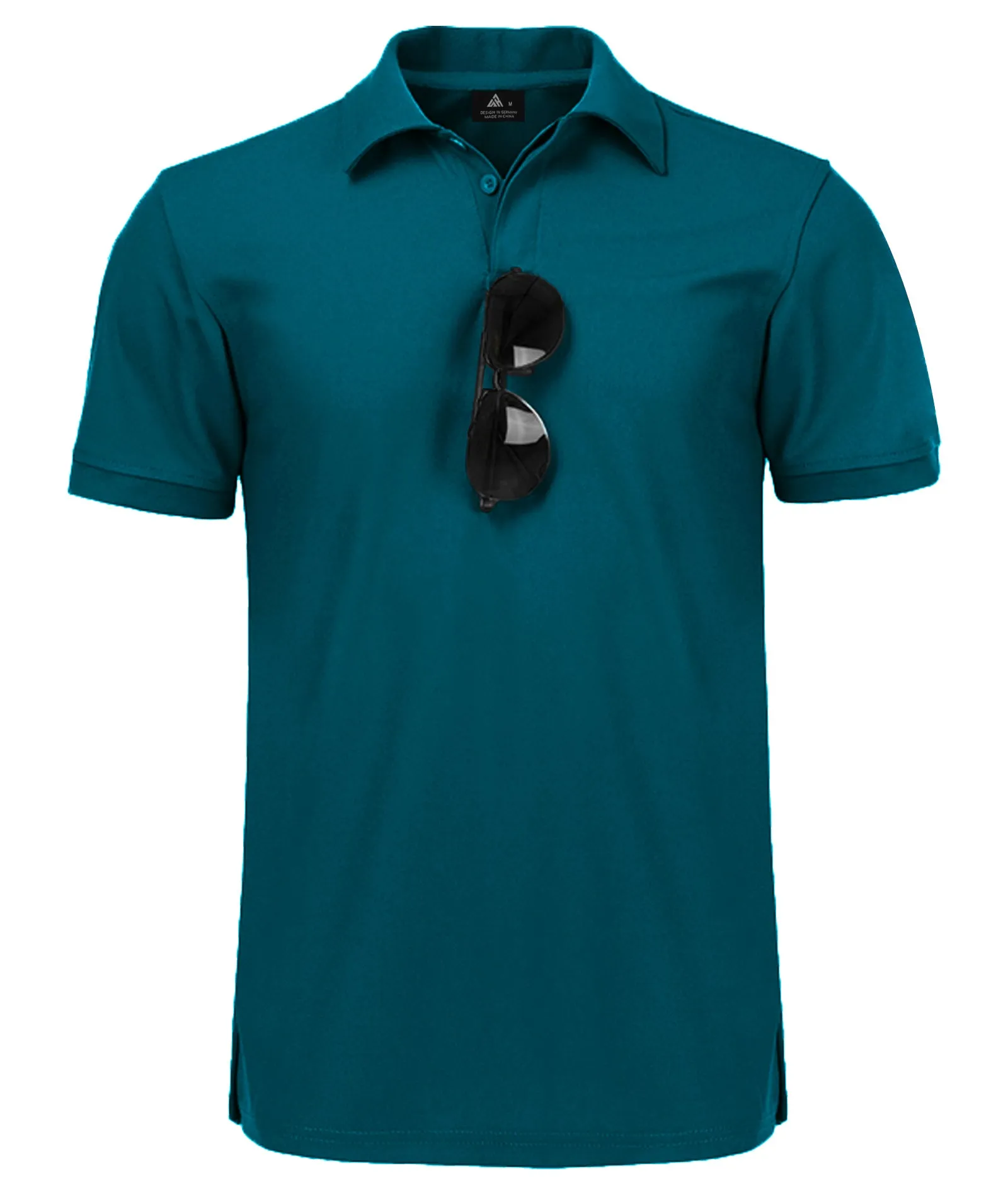 Men's Button Up Solid Color Dri Fit Golf Polo Shirt-ZPK011132