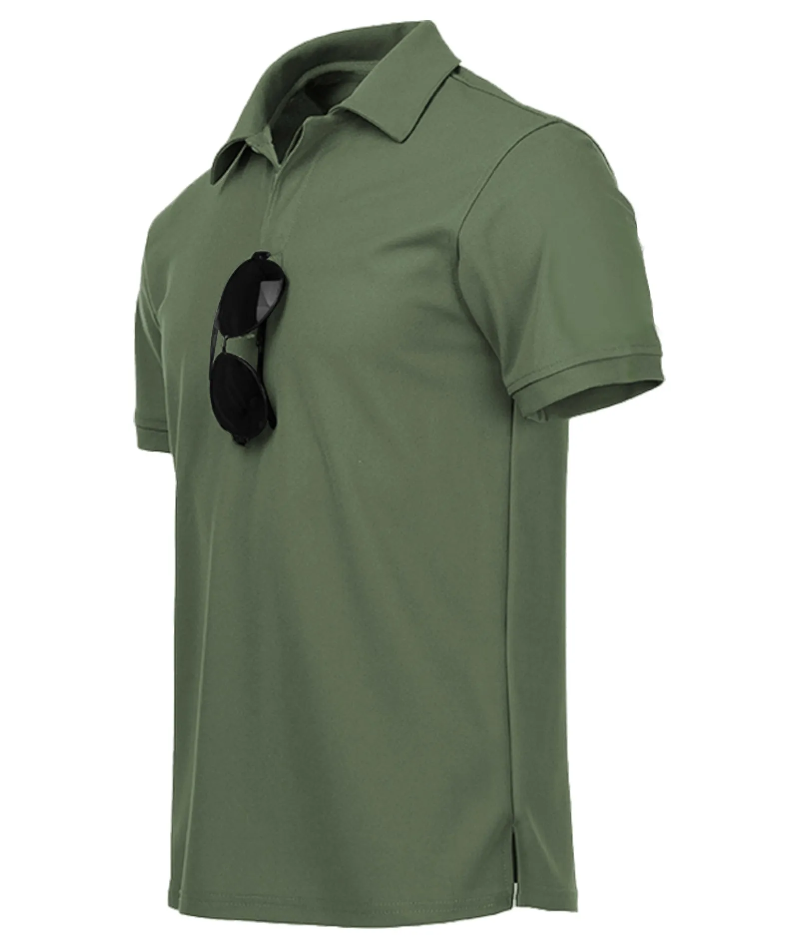 Men's Button Up Solid Color Dri Fit Golf Polo Shirt-ZPK011132