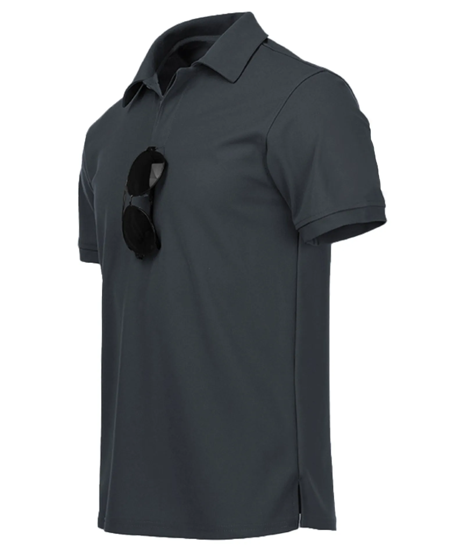 Men's Button Up Solid Color Dri Fit Golf Polo Shirt-ZPK011132