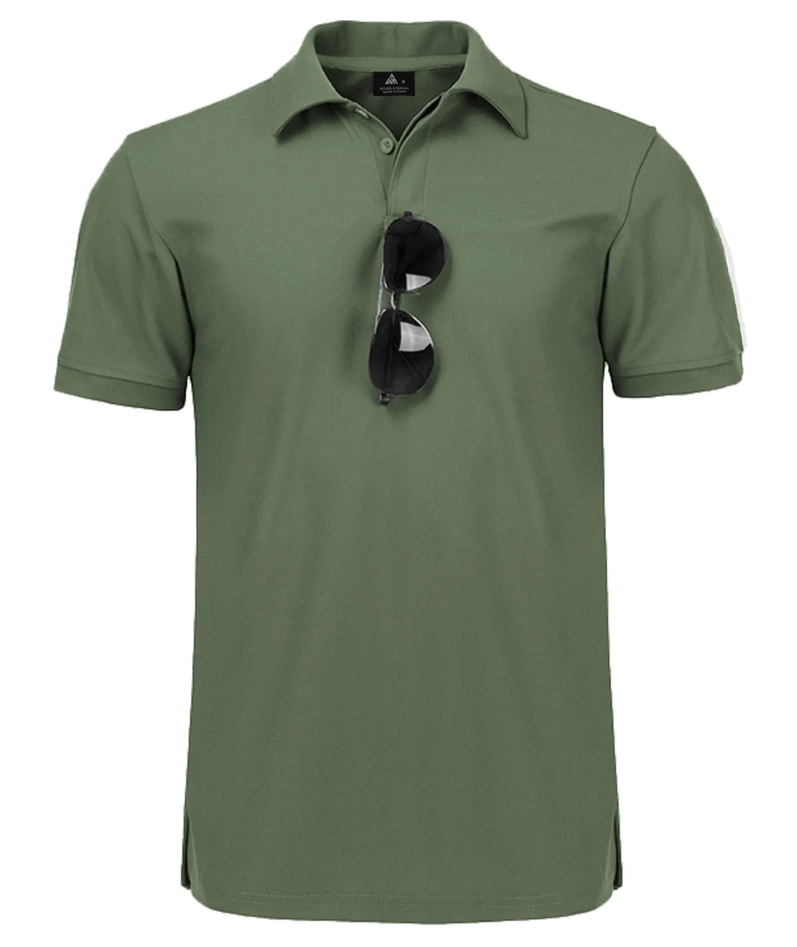Men's Button Up Solid Color Dri Fit Golf Polo Shirt-ZPK011132
