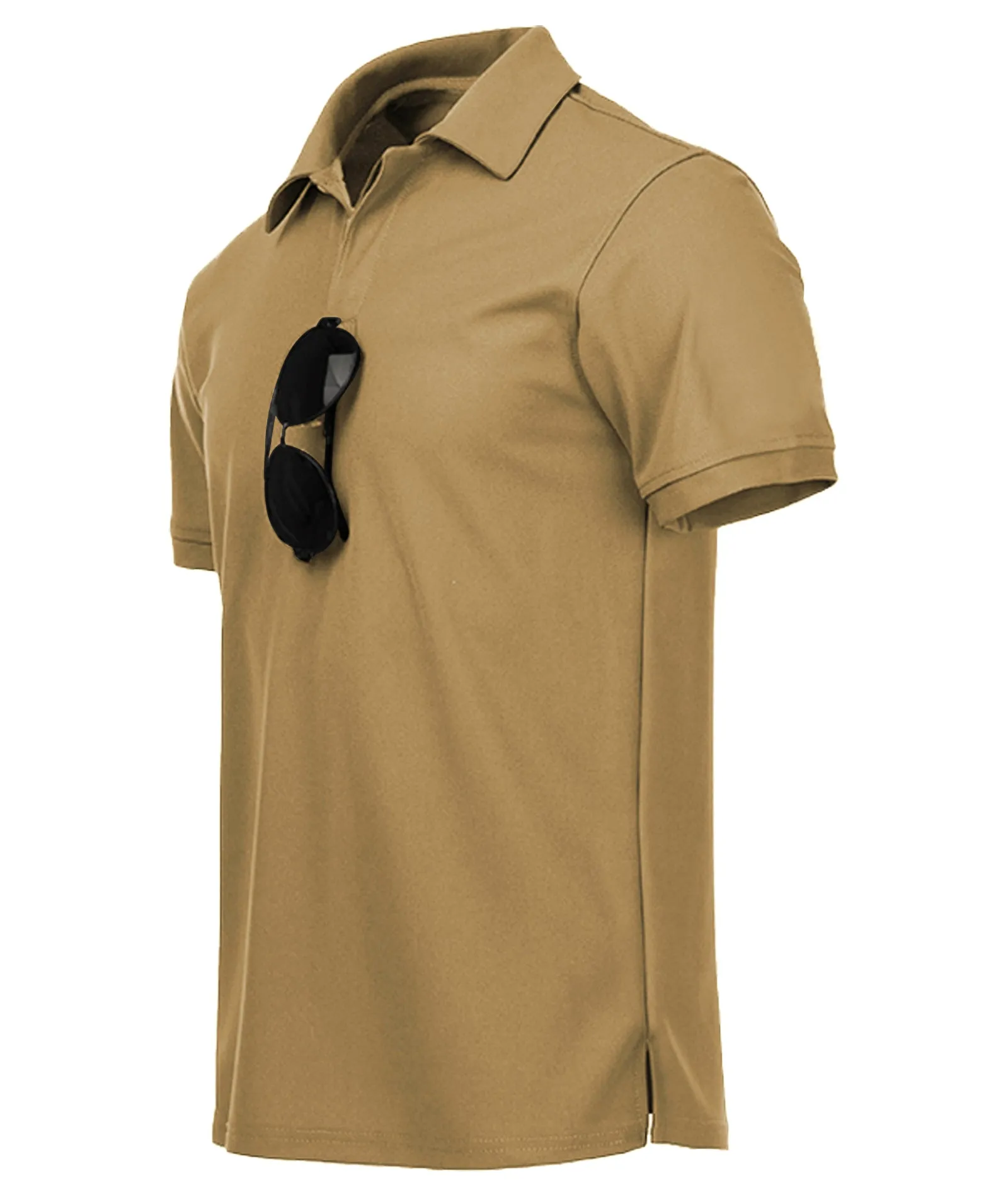 Men's Button Up Solid Color Dri Fit Golf Polo Shirt-ZPK011132