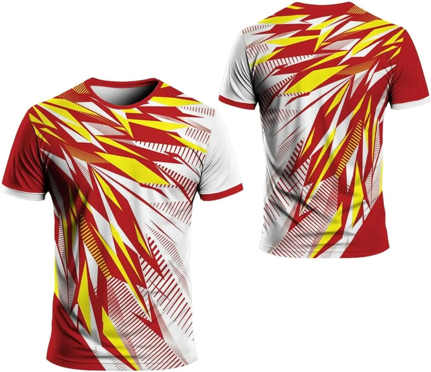 Men's Quick-Dry Gym T-Shirt, Crew Neck Tennis Badminton Summer Sportswear