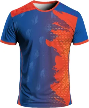 Men's Quick-Dry Gym T-Shirt, Crew Neck Tennis Badminton Summer Sportswear