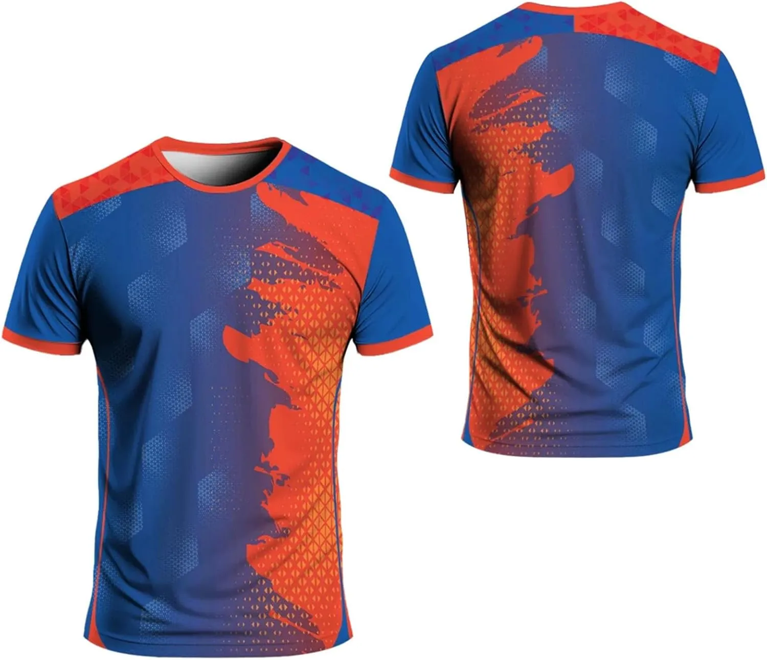Men's Quick-Dry Gym T-Shirt, Crew Neck Tennis Badminton Summer Sportswear