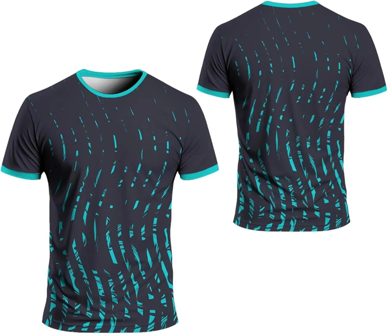 Men's Quick-Dry Gym T-Shirt, Crew Neck Tennis Badminton Summer Sportswear