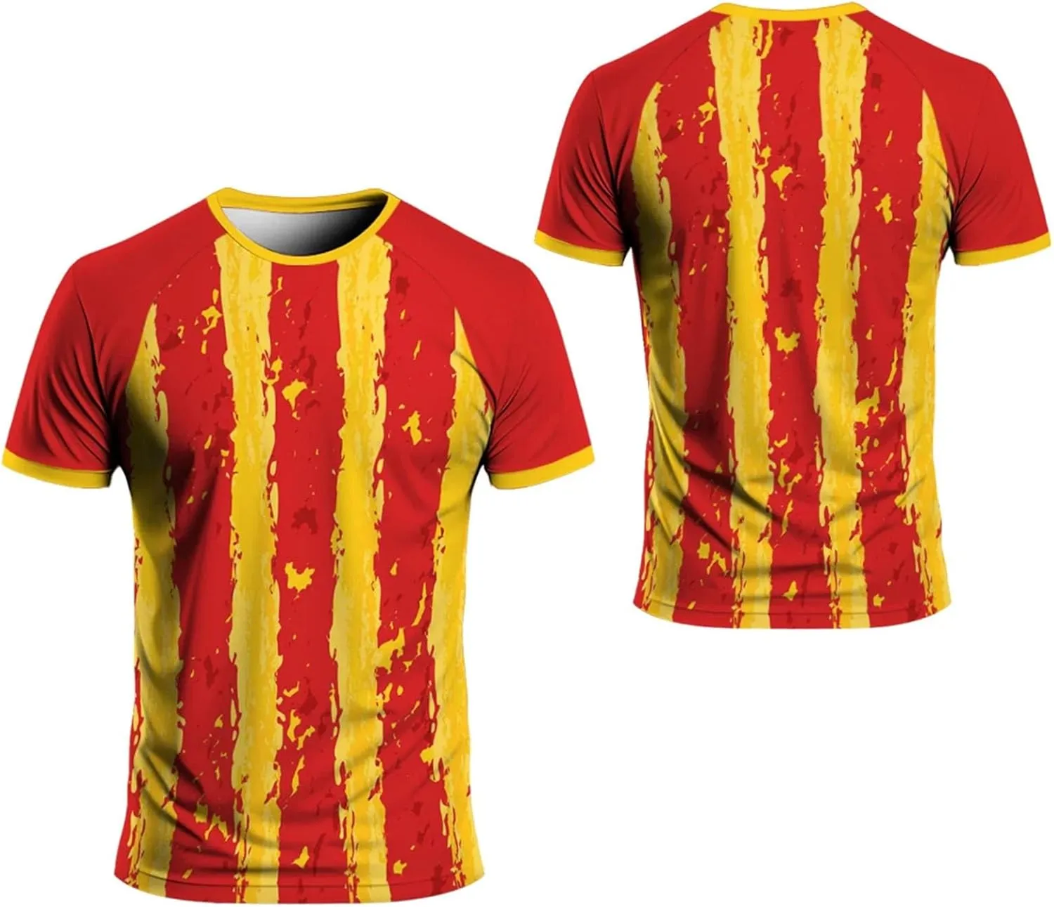 Men's Quick-Dry Gym T-Shirt, Crew Neck Tennis Badminton Summer Sportswear