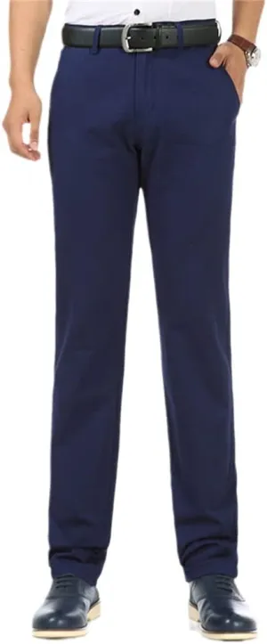 Men's Straight Loose Pants, Casual Trousers Large Size, Cotton Business Suit Pants Green Brown Grey