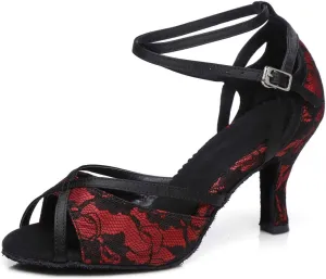 Minishion Women's Ankle Strap Peep Toe Latin Dancing Shoes Wedding Formal Dress Sandals