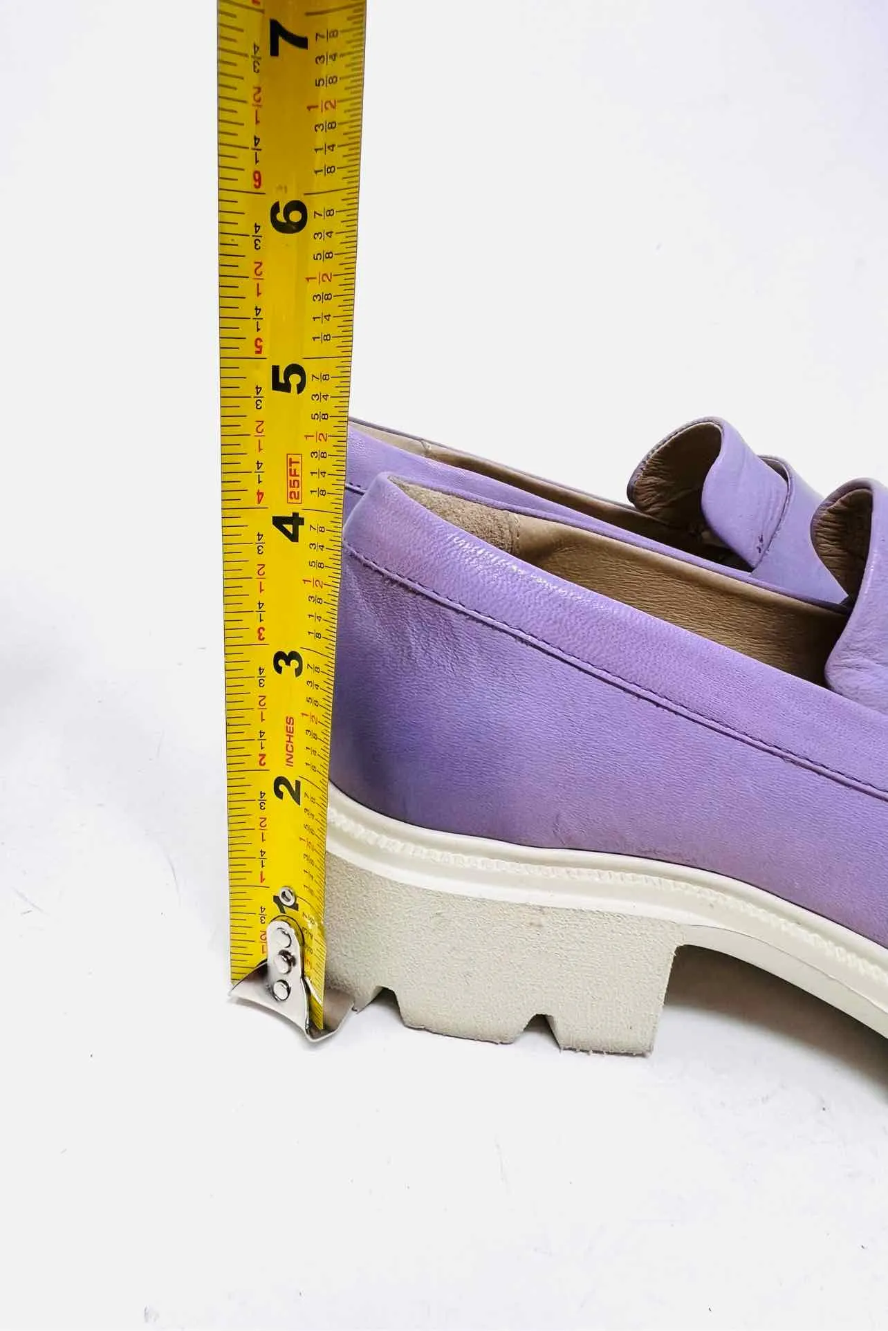 Miz Mooz Size 7.5 Lavender Platform Leather Shoes Loafers