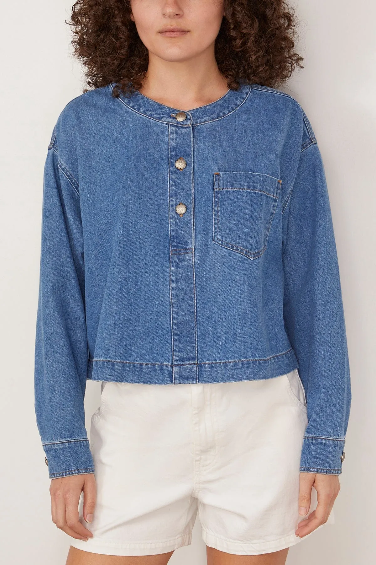 Nicky Top in Mid Blue