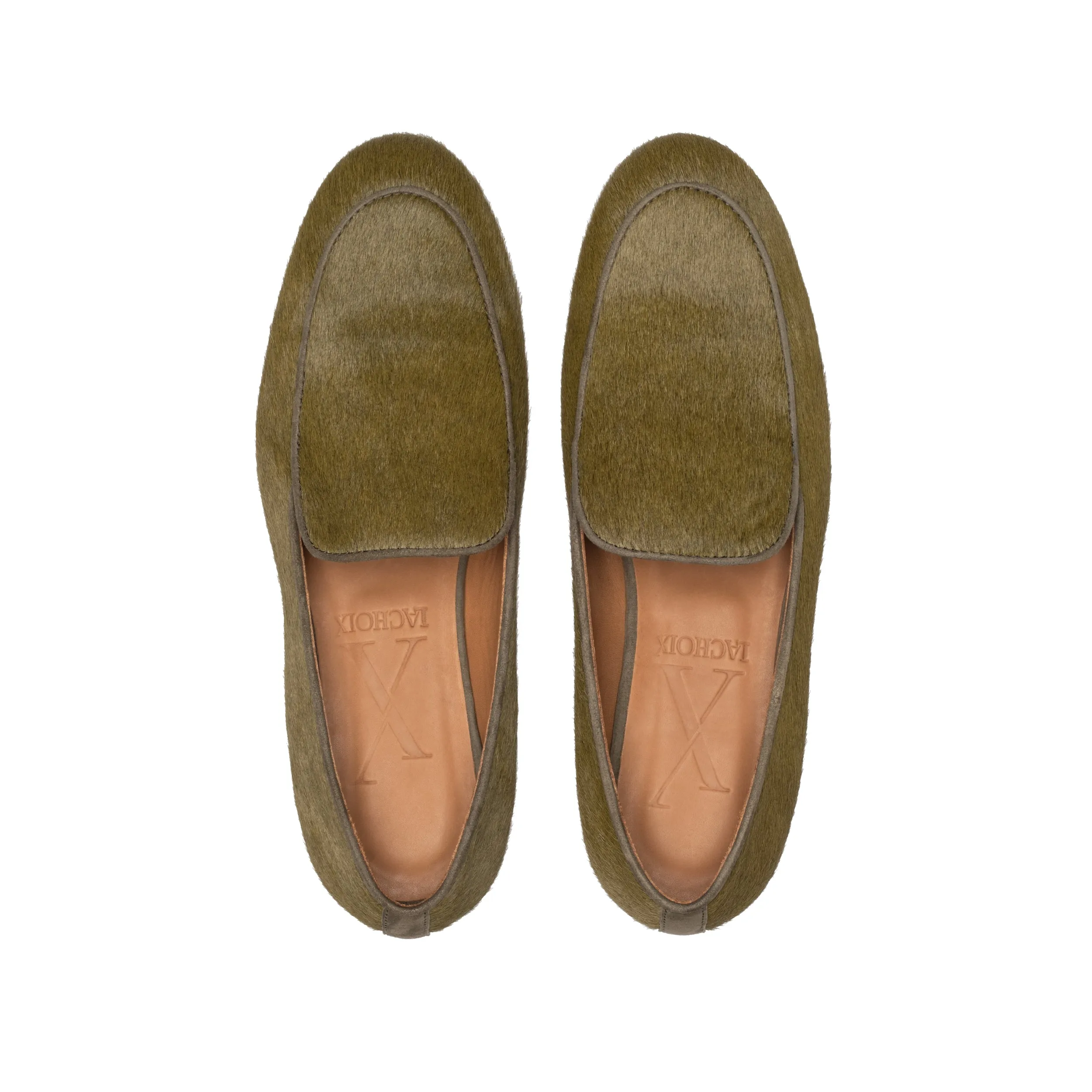 Olive Green Calf Hair Loafer