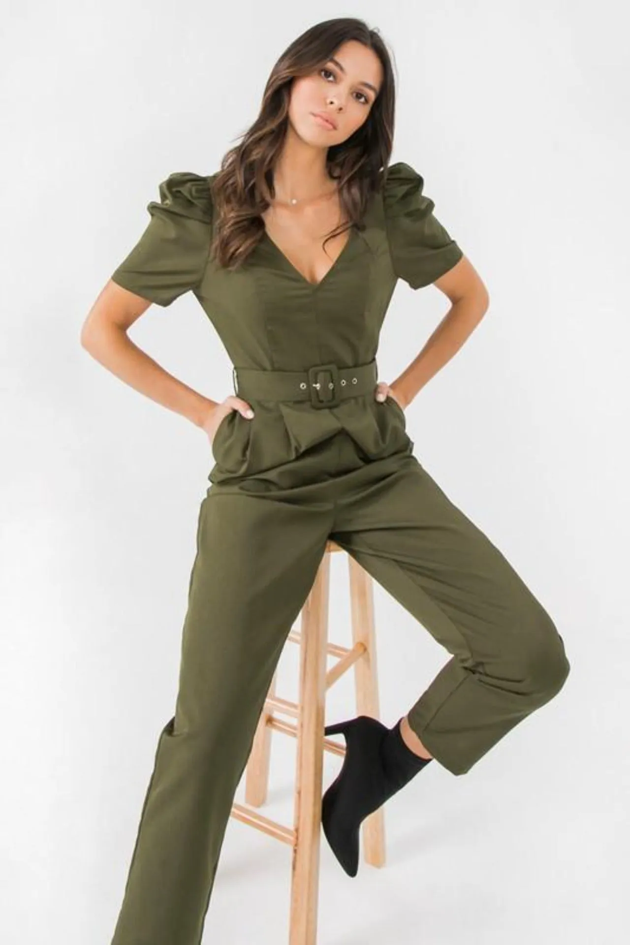 OLIVIAS OUTSTANDING JUMPSUIT - OLIVE
