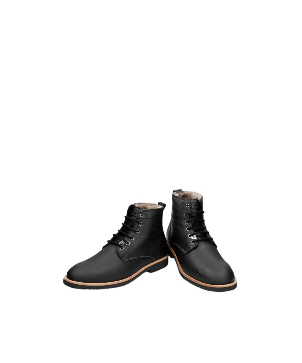 PANAMA JACK IGLO C3 LEATHER ANKLE BOOTS WITH SHEEPSKIN LINING