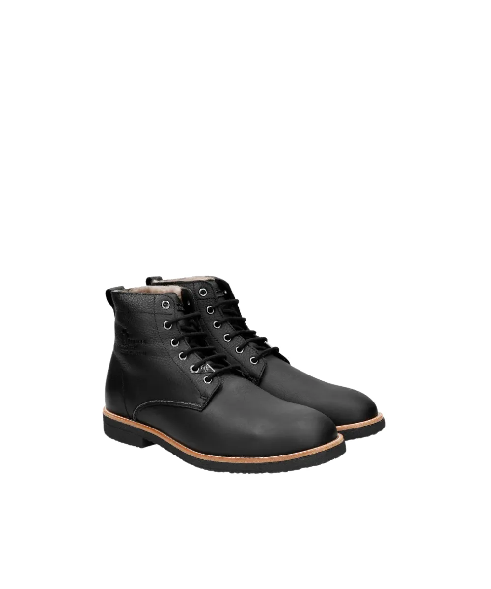 PANAMA JACK IGLO C3 LEATHER ANKLE BOOTS WITH SHEEPSKIN LINING