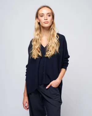 pointelle cardigan - pirate