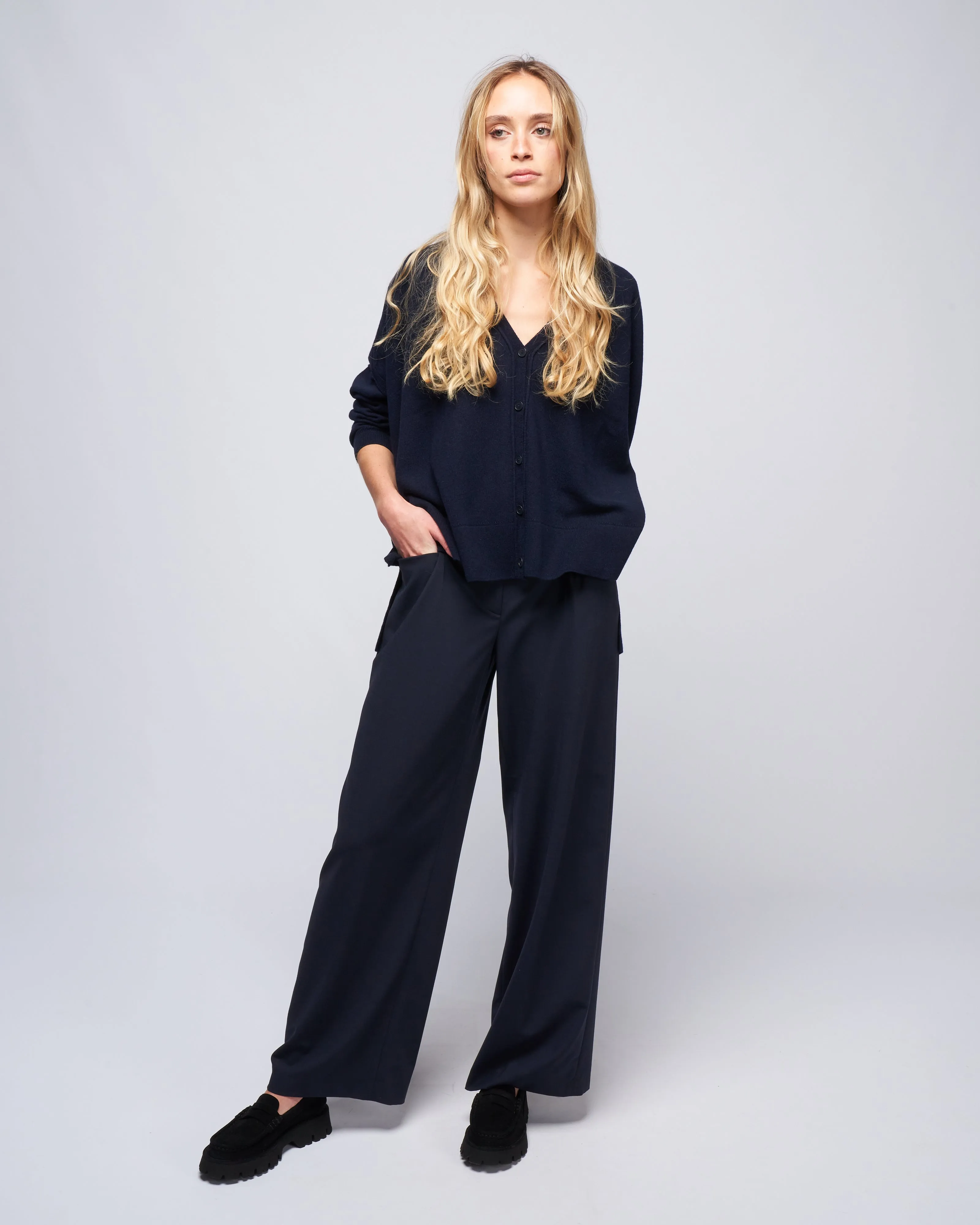 pointelle cardigan - pirate