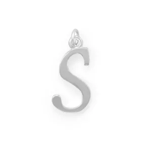 Polished Letter S Initial Pendant