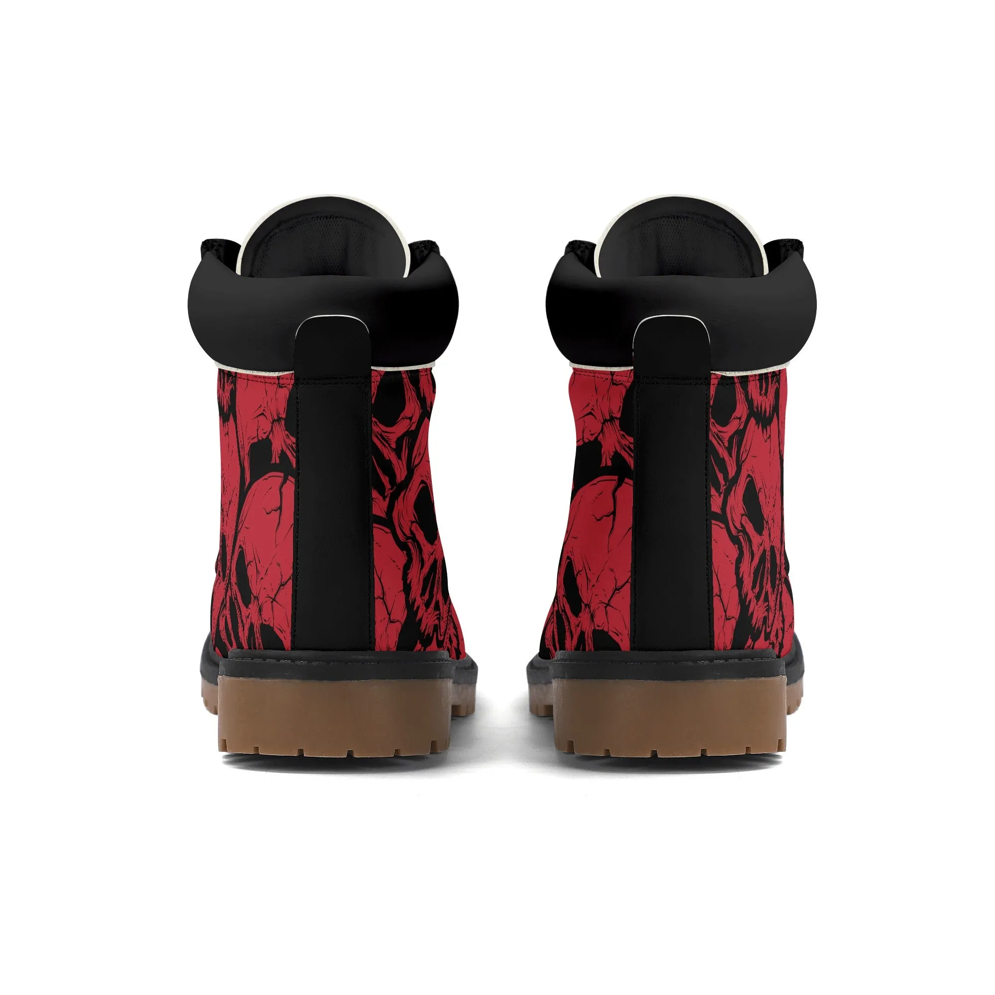 Red Skulls Leather Brown Outsole All Season Boots