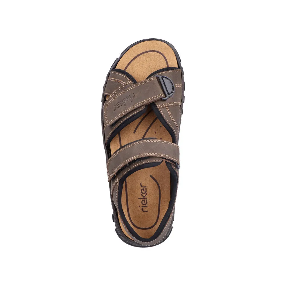 Rieker 25051-27 Men's Touch Fasten Sandal Brown