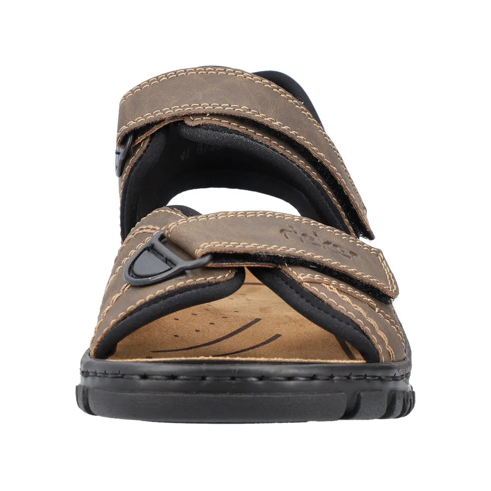 Rieker 25051-27 Men's Touch Fasten Sandal Brown