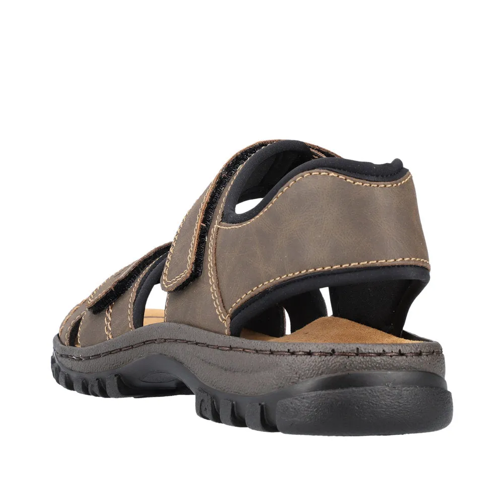 Rieker 25051-27 Men's Touch Fasten Sandal Brown
