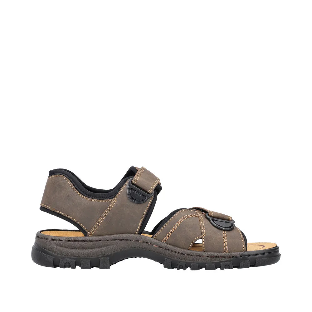 Rieker 25051-27 Men's Touch Fasten Sandal Brown