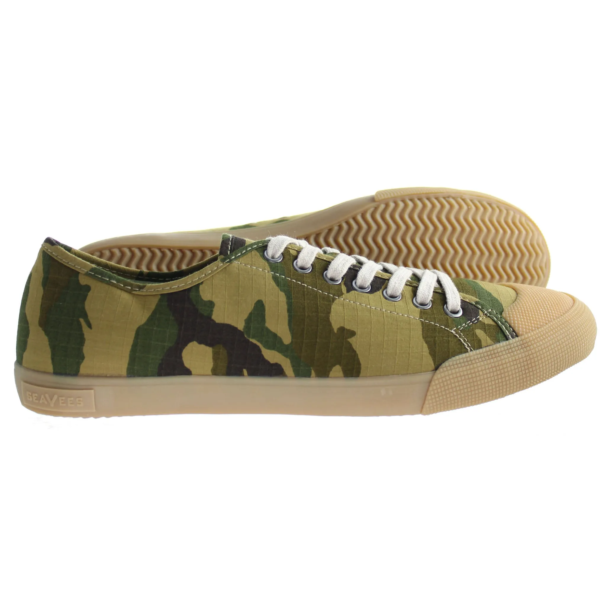 Seavees Kelso Dune Mens Camo Green Plimsolls